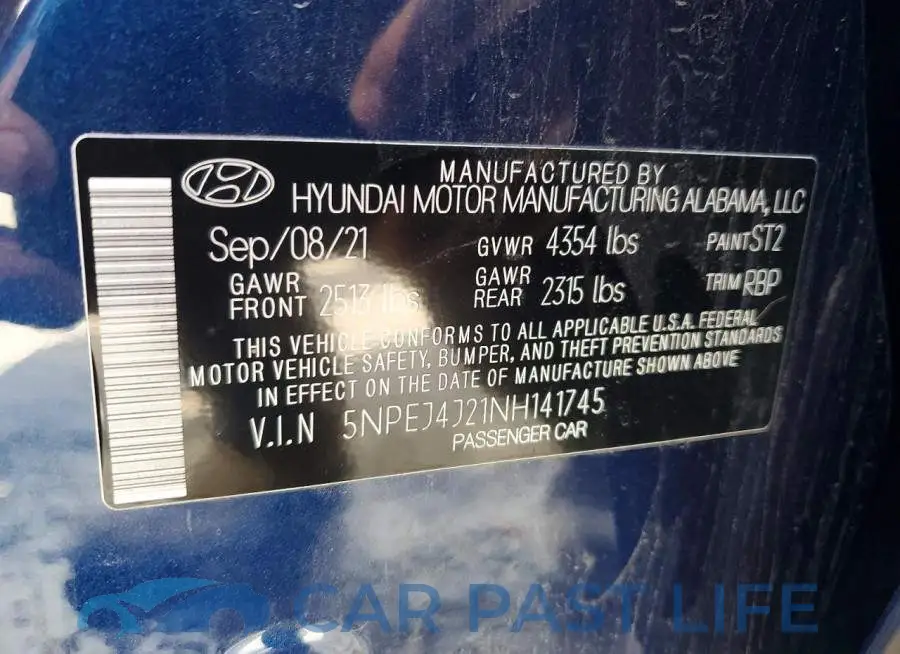 5NPEJ4J21NH141745# 12