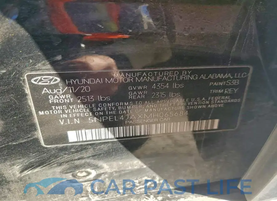 5NPEL4JAXMH065684# 12