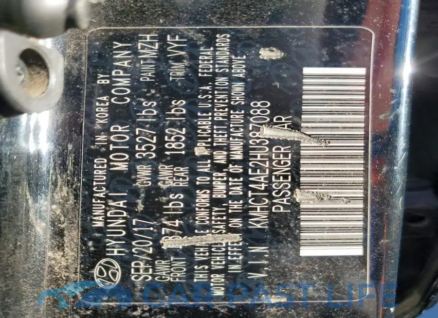 KMHCT4AE2HU387088# 12