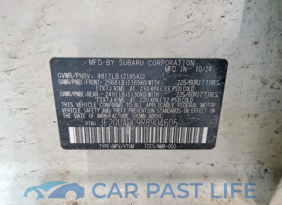 JF2GUADC9R8904605# 12