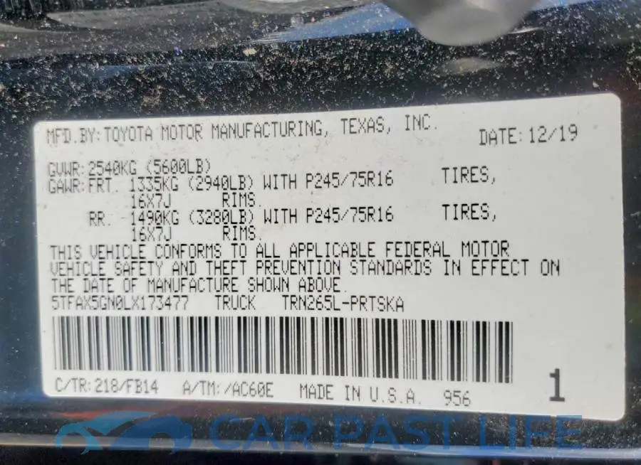5TFAX5GN0LX173477# 13
