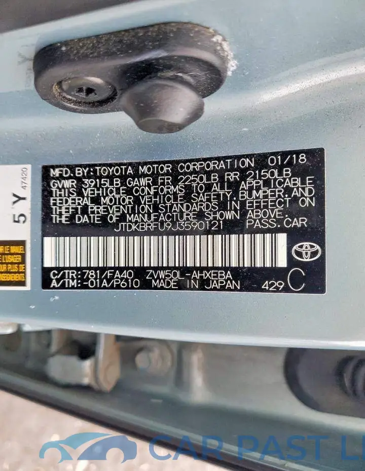 JTDKBRFU9J3590121# 12