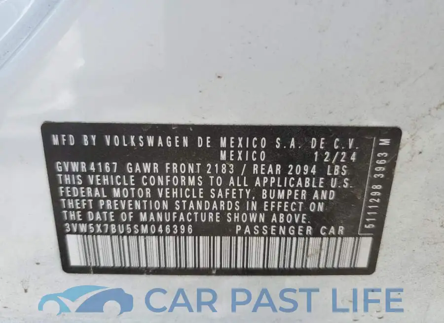 3VW5X7BU5SM046396# 13