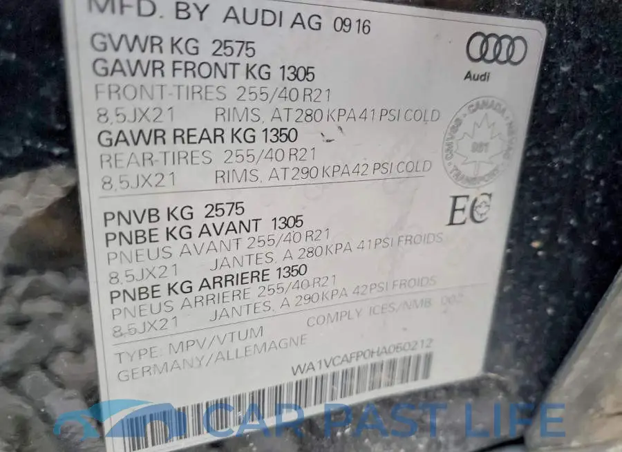 WA1VCAFP0HA050212# 14