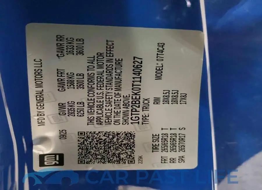 1GTP2BEK0T1140627# 12