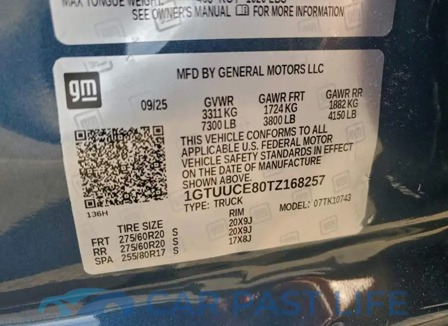1GTUUCE80TZ168257# 13