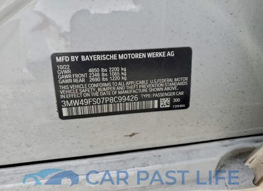 3MW49FS07P8C99426# 12
