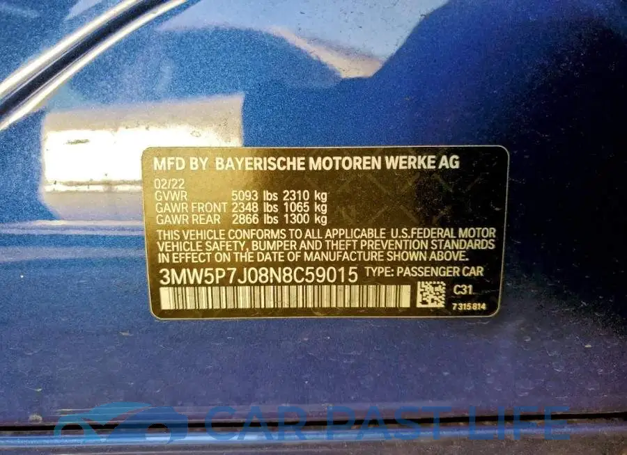 3MW5P7J08N8C59015# 12