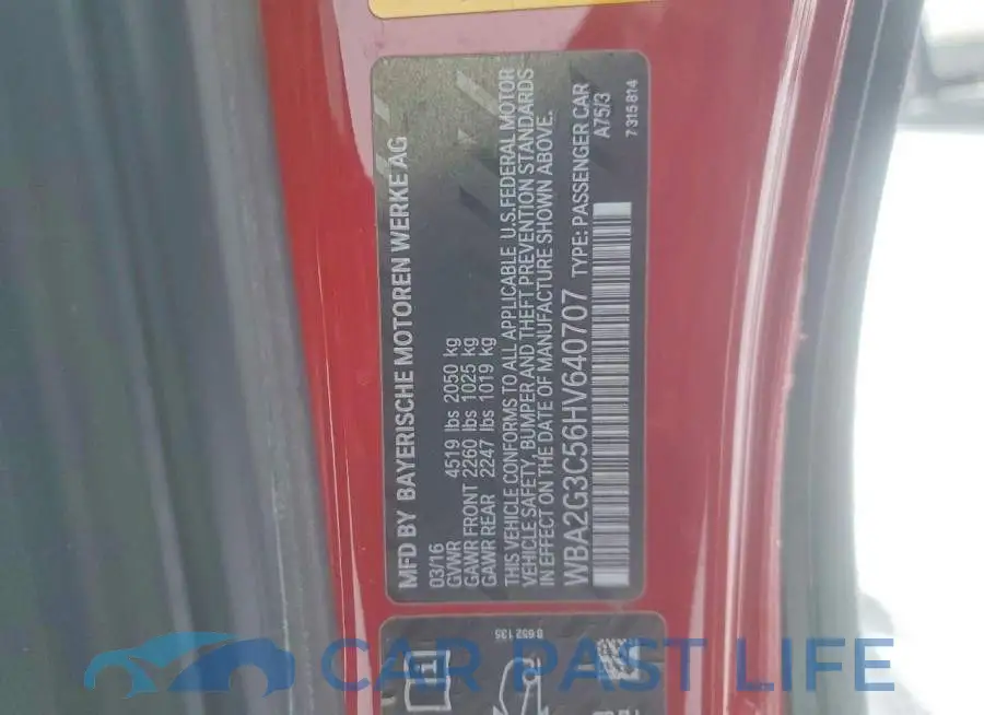 WBA2G3C56HV640707# 12