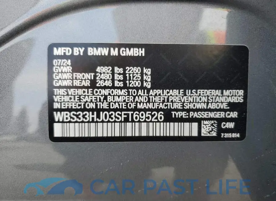 WBS33HJ03SFT69526# 12