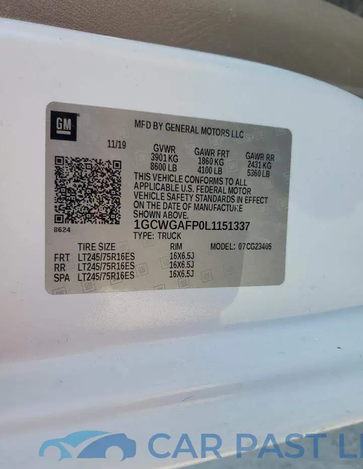 1GCWGAFP0L1151337# 13