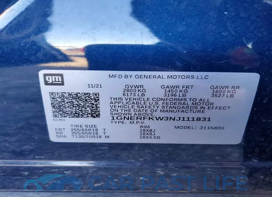 1GNERFKW3NJ111831# 13