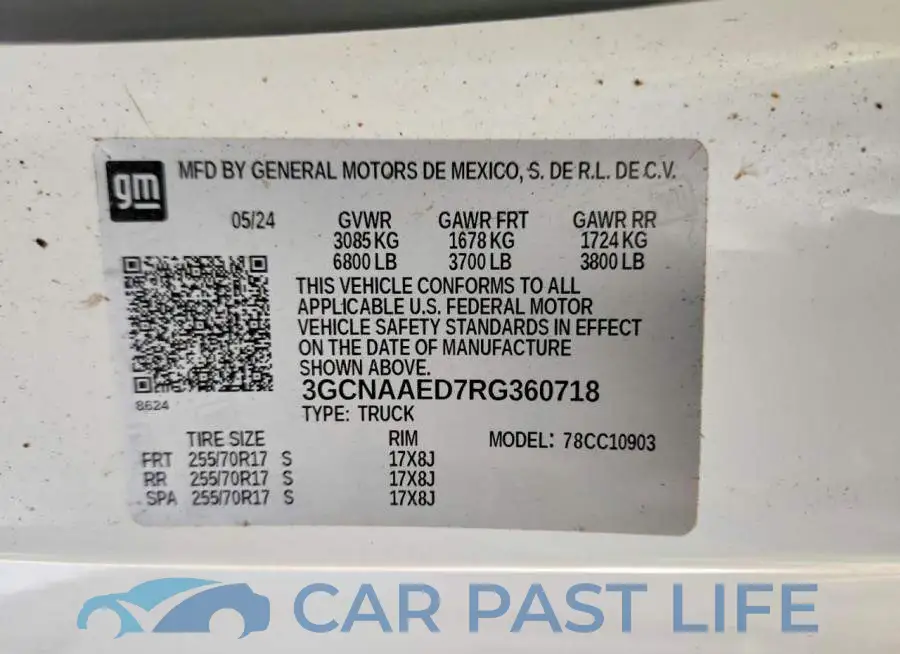 3GCNAAED7RG360718# 12