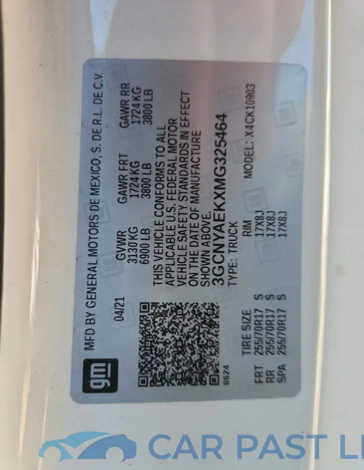 3GCNYAEKXMG325464# 12
