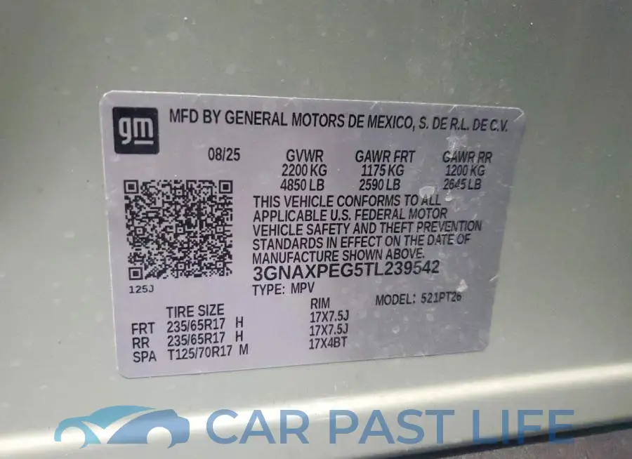 3GNAXPEG5TL239542# 13
