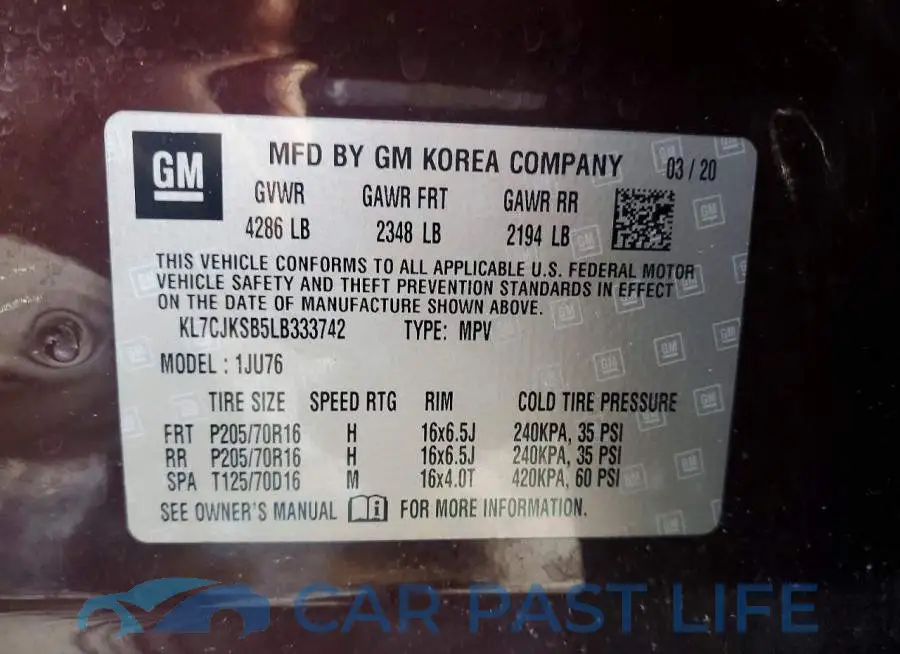 KL7CJKSB5LB333742# 12