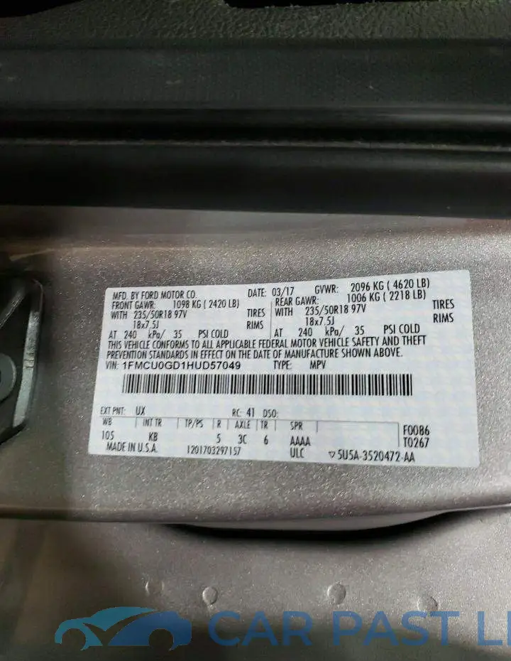 1FMCU0GD1HUD57049# 13