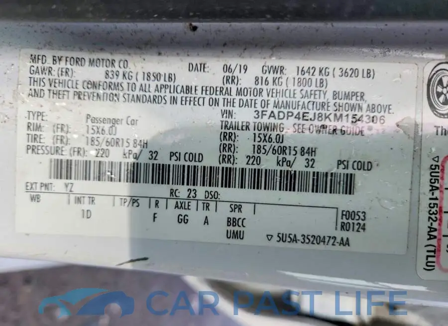 3FADP4EJ8KM154306# 12
