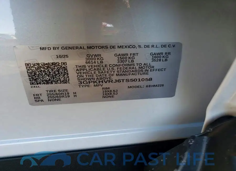 3GPKHVRJ6TS501058# 13