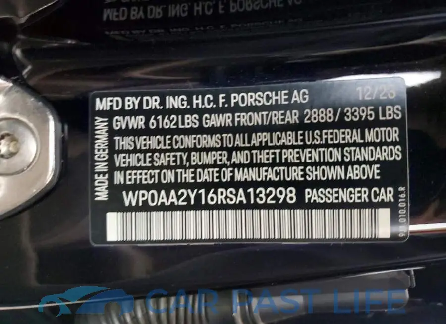 WP0AA2Y16RSA13298# 12