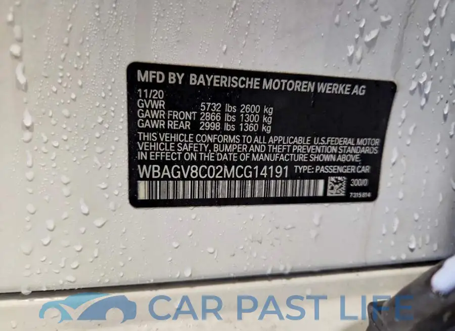 WBAGV8C02MCG14191# 12