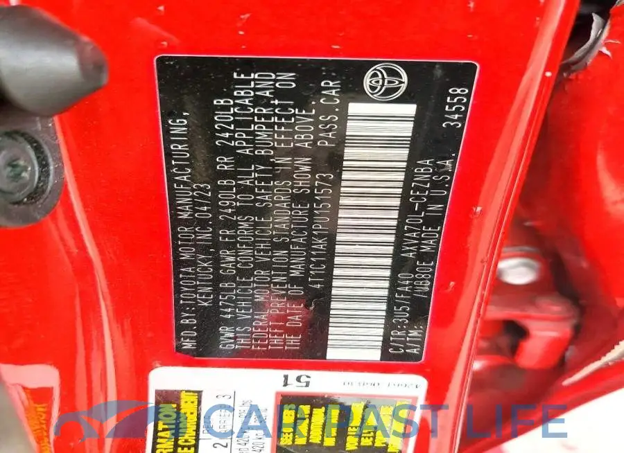 4T1C11AK1PU151573# 12