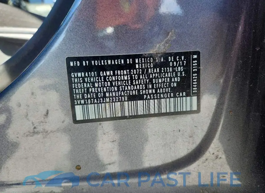 3VW167AJ3JM232798# 12