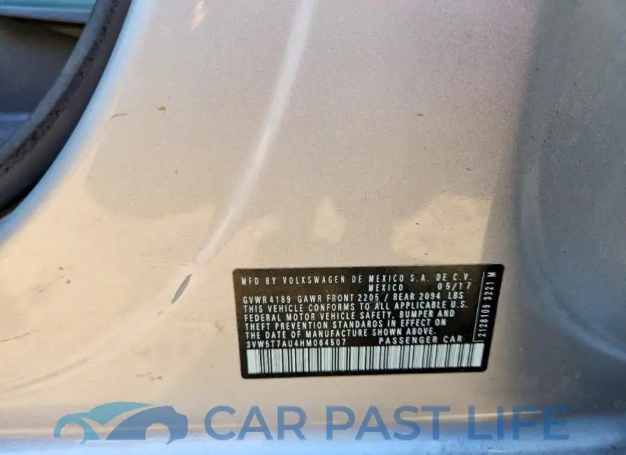 3VW5T7AU4HM064507# 12