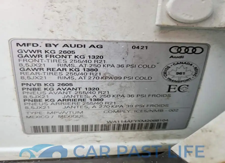 WA114AFYXM2088104# 13