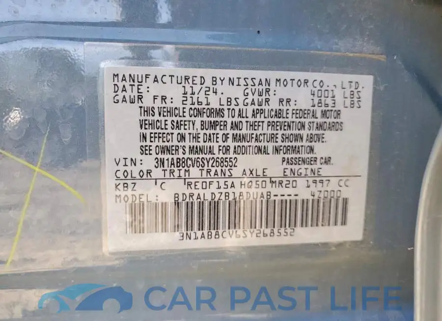 3N1AB8CV6SY268552# 12