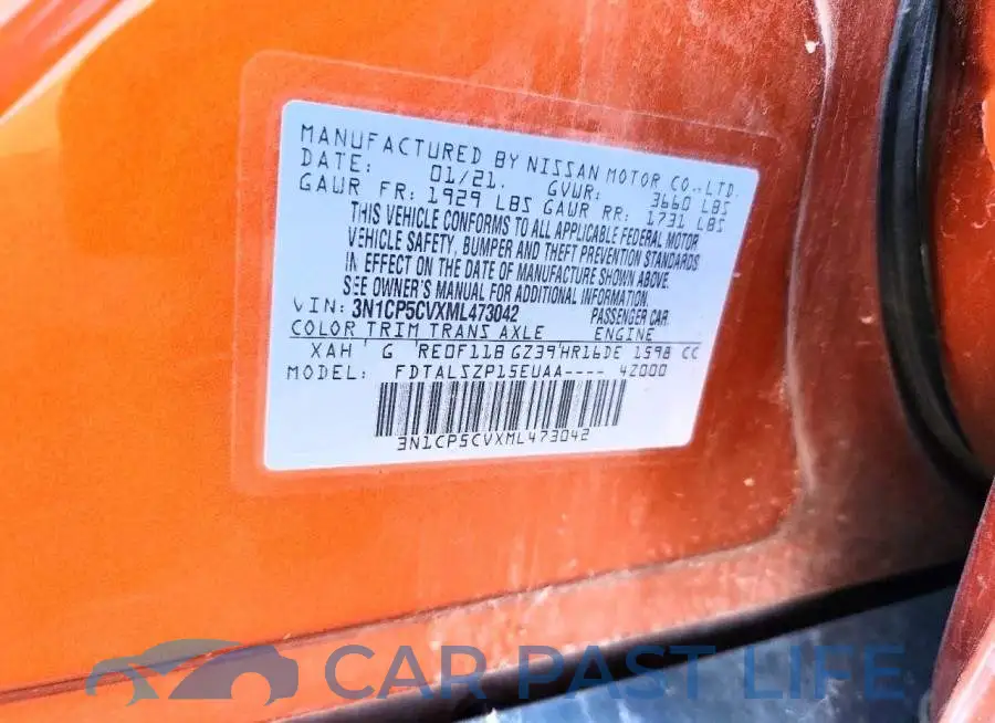 3N1CP5CVXML473042# 12