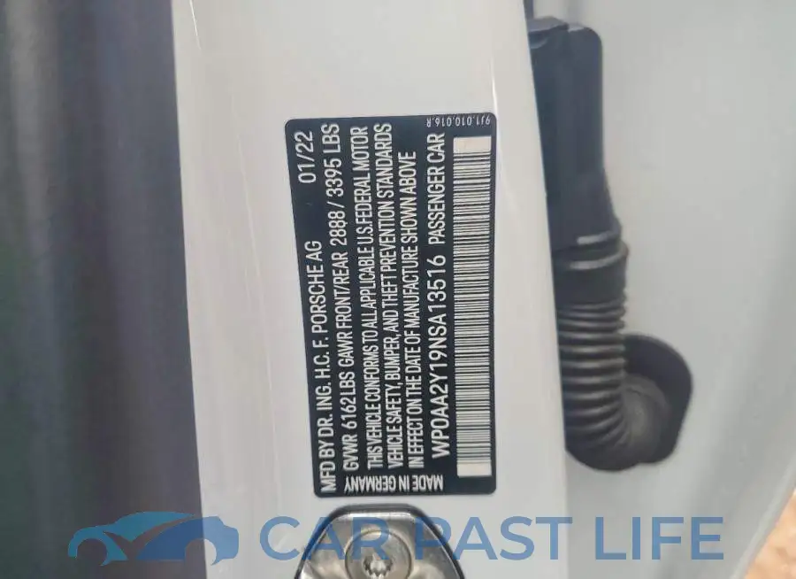 WP0AA2Y19NSA13516# 12