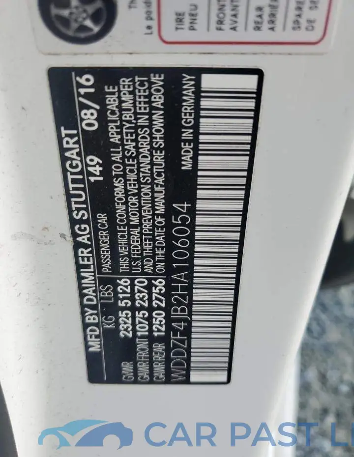 WDDZF4JB2HA106054# 12
