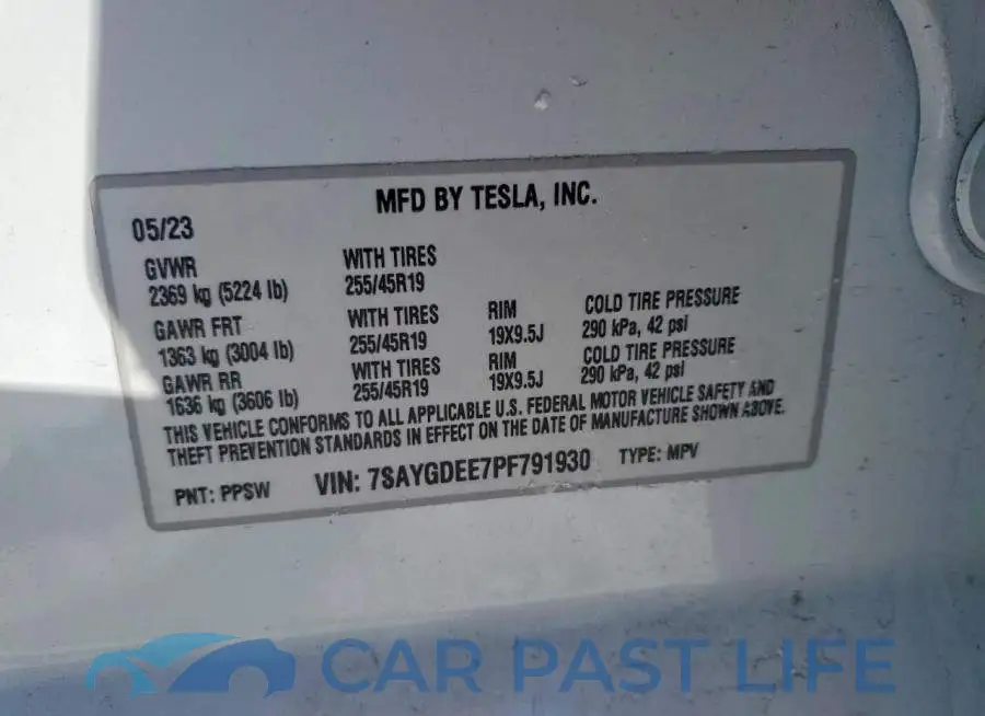 7SAYGDEE7PF791930# 12