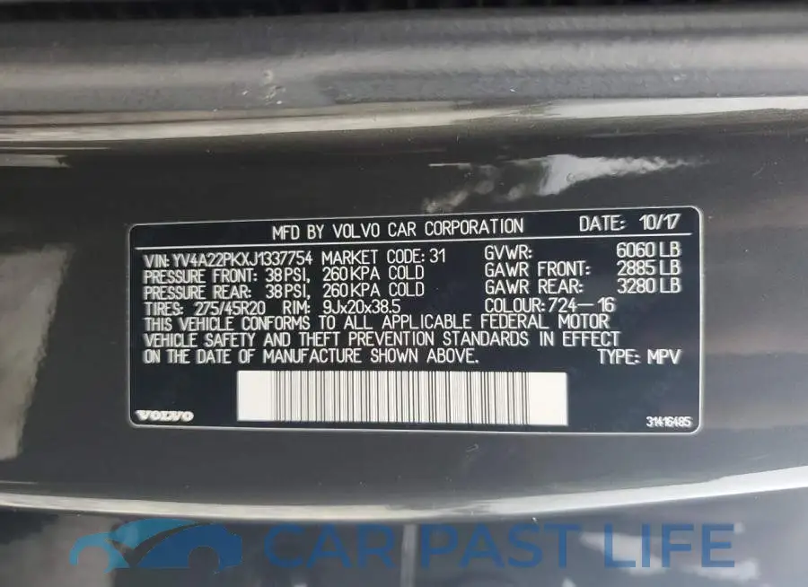 YV4A22PKXJ1337754# 13