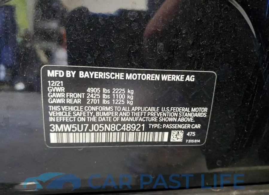 3MW5U7J05N8C48921# 12