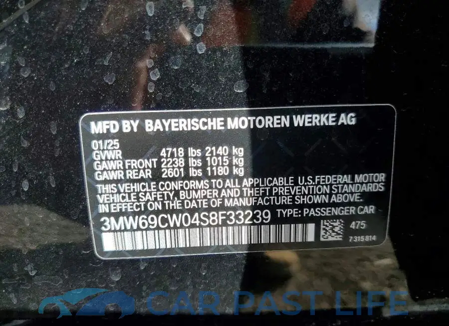 3MW69CW04S8F33239# 12