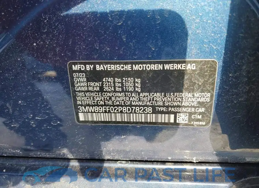3MW89FF02P8D78238# 12