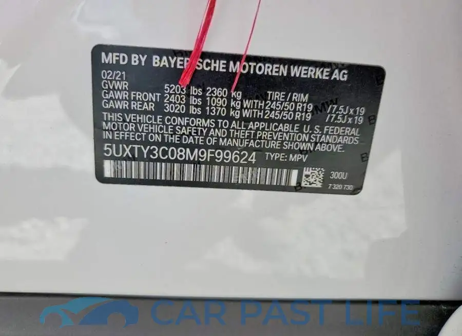 5UXTY3C08M9F99624# 12