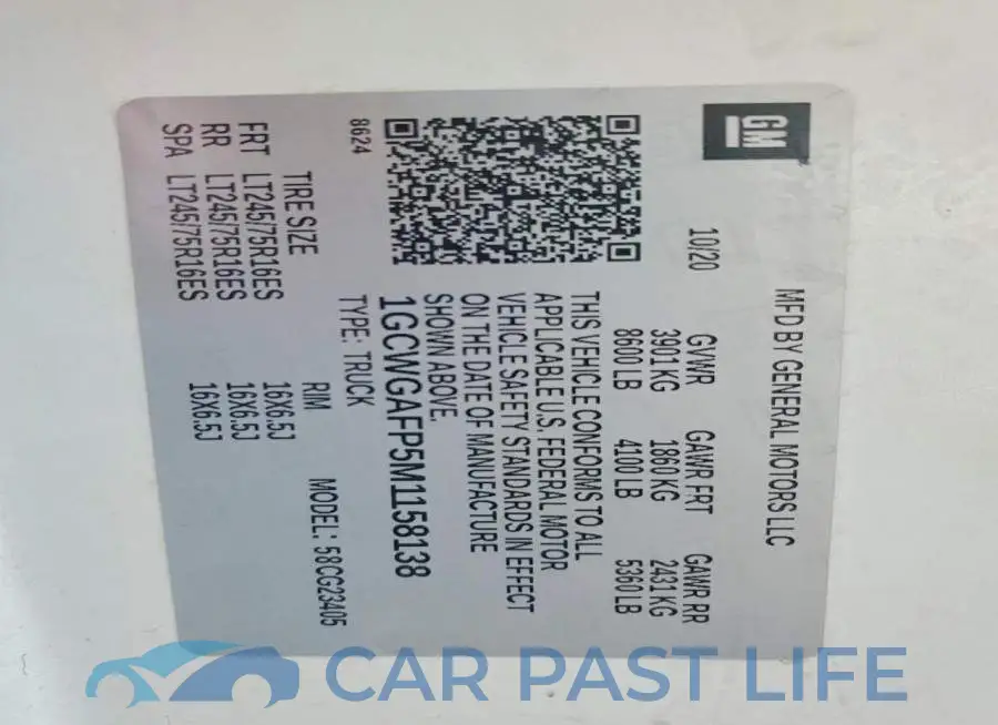1GCWGAFP5M1158138# 14