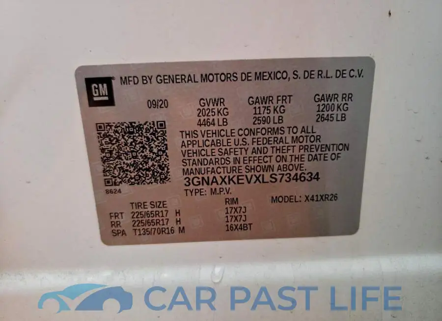 3GNAXKEVXLS734634# 13