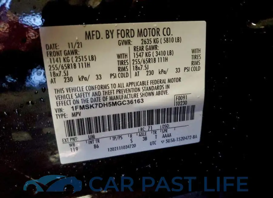 1FMSK7DH5MGC36163# 13