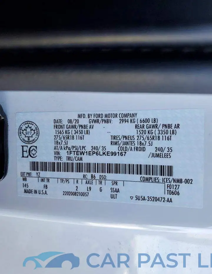 1FTEW1EP6LKE99167# 12