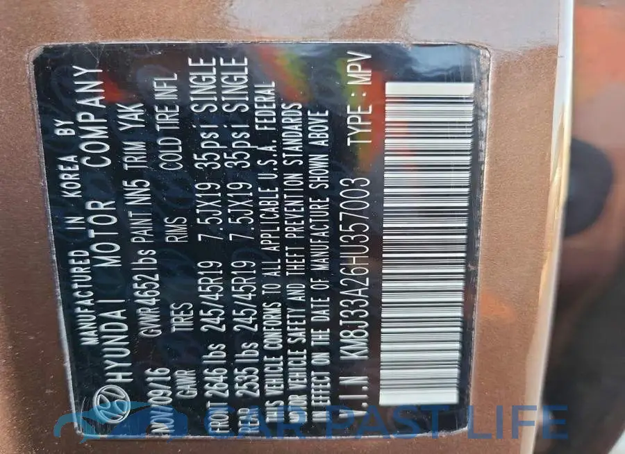 KM8J33A26HU357003# 12