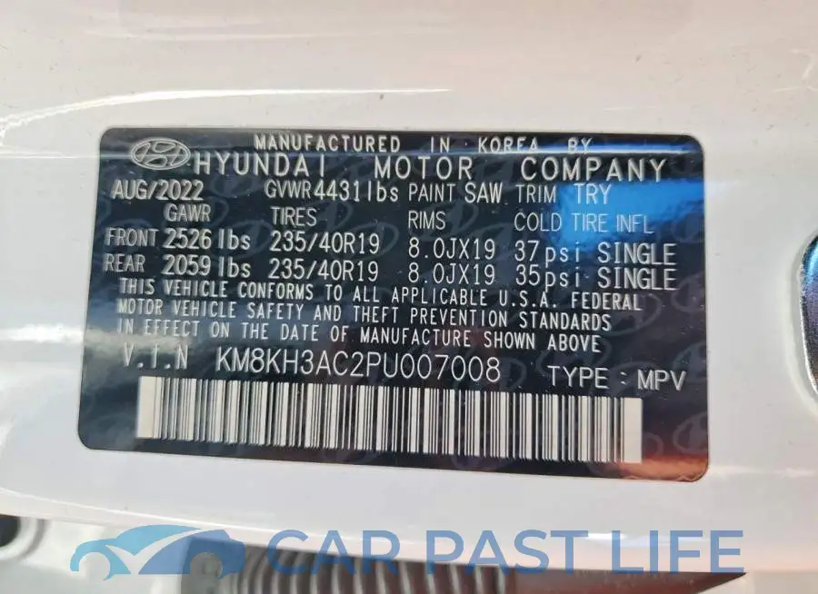 KM8KH3AC2PU007008# 14