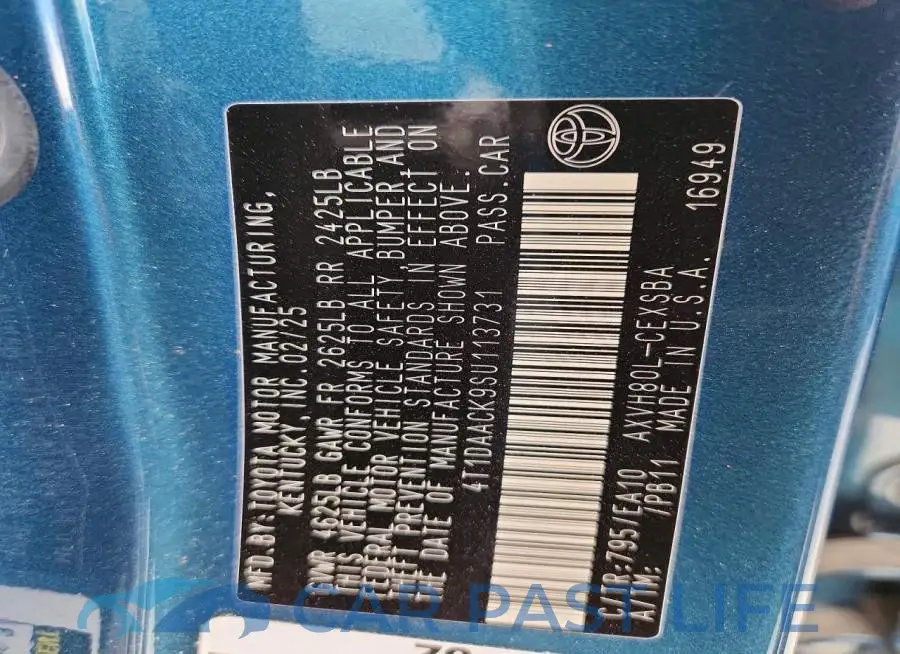 4T1DAACK9SU113731# 13