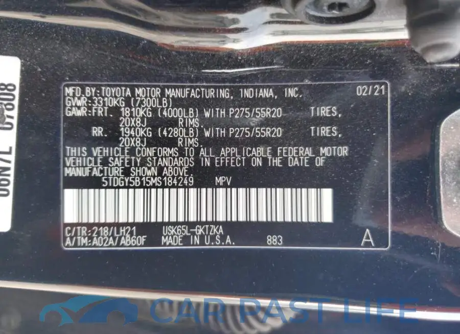 5TDGY5B15MS184249# 13