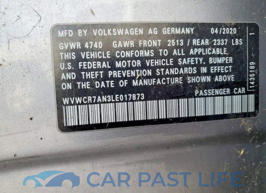WVWCR7AN3LE017873# 12