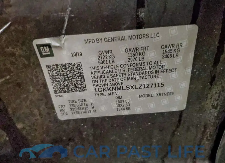 1GKKNMLSXLZ127115# 13