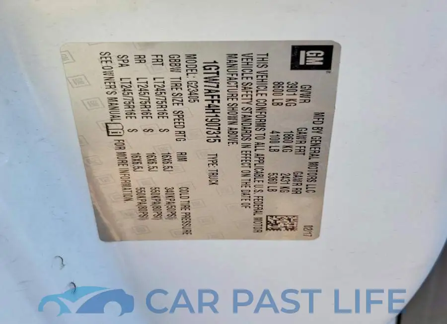 1GTW7AFF4H1907315# 12